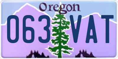 OR license plate 063VAT