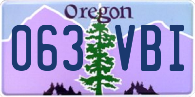 OR license plate 063VBI