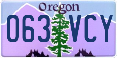 OR license plate 063VCY