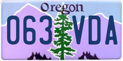 OR license plate 063VDA