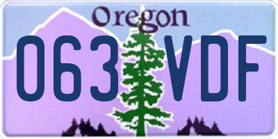 OR license plate 063VDF