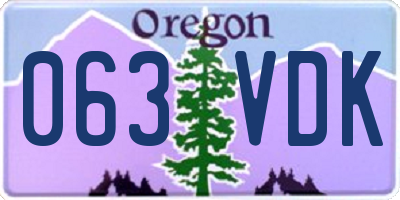OR license plate 063VDK