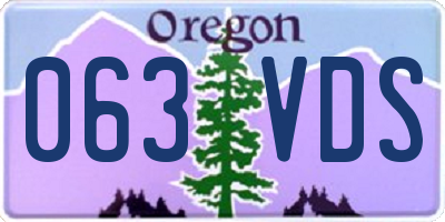 OR license plate 063VDS