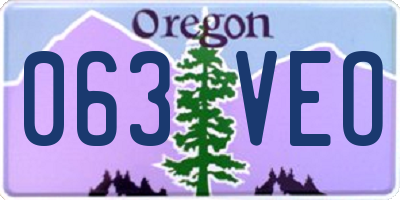 OR license plate 063VEO