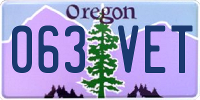 OR license plate 063VET
