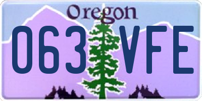 OR license plate 063VFE