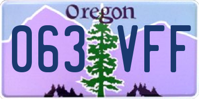OR license plate 063VFF