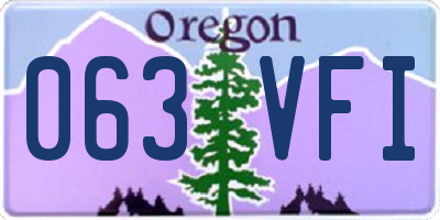 OR license plate 063VFI