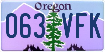 OR license plate 063VFK
