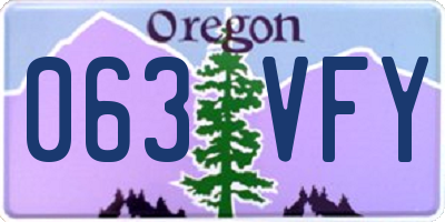 OR license plate 063VFY