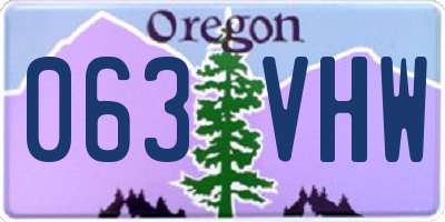 OR license plate 063VHW