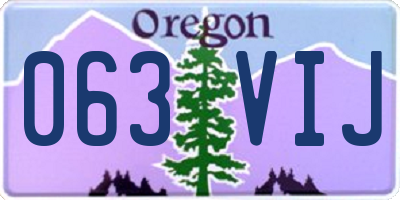 OR license plate 063VIJ