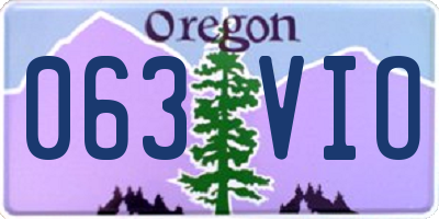 OR license plate 063VIO