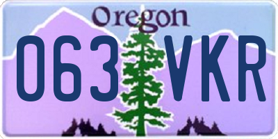 OR license plate 063VKR