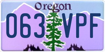 OR license plate 063VPF