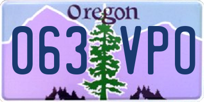 OR license plate 063VPO