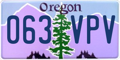 OR license plate 063VPV