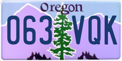 OR license plate 063VQK