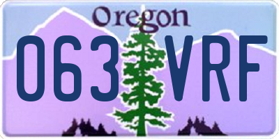 OR license plate 063VRF