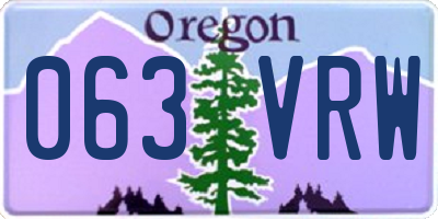 OR license plate 063VRW
