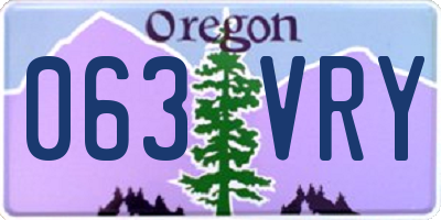 OR license plate 063VRY