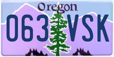OR license plate 063VSK