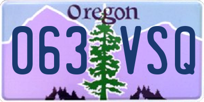 OR license plate 063VSQ