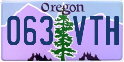 OR license plate 063VTH