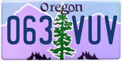 OR license plate 063VUV