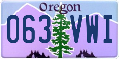 OR license plate 063VWI