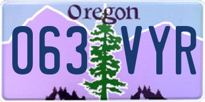 OR license plate 063VYR