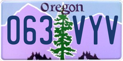 OR license plate 063VYV