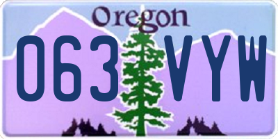 OR license plate 063VYW