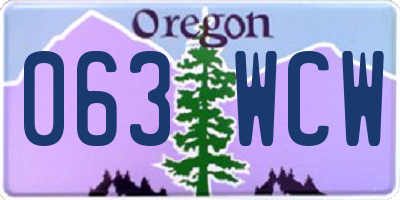 OR license plate 063WCW