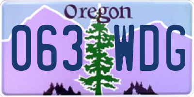 OR license plate 063WDG