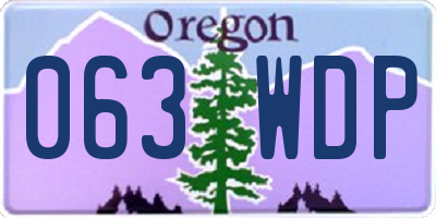 OR license plate 063WDP