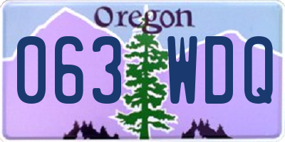 OR license plate 063WDQ