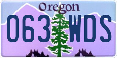 OR license plate 063WDS