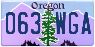 OR license plate 063WGA