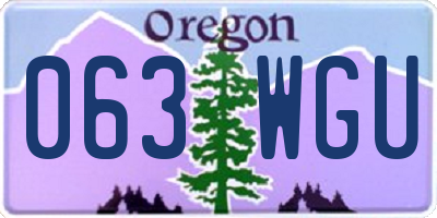 OR license plate 063WGU
