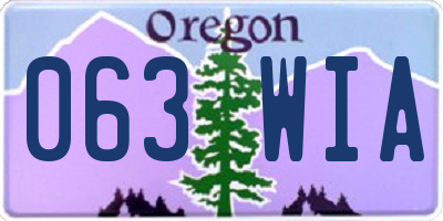 OR license plate 063WIA