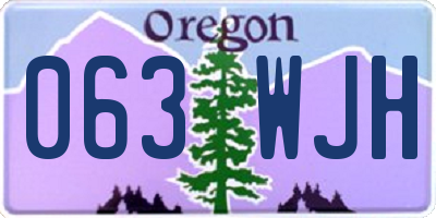 OR license plate 063WJH