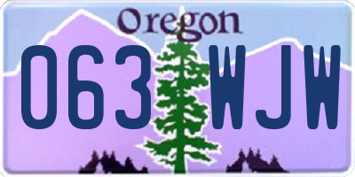 OR license plate 063WJW