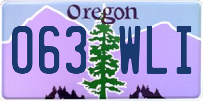 OR license plate 063WLI