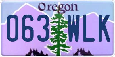 OR license plate 063WLK