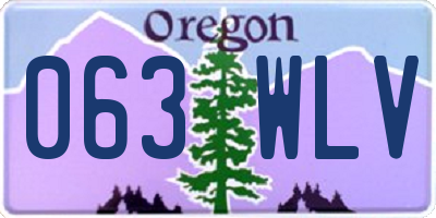OR license plate 063WLV