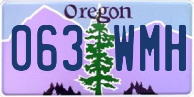 OR license plate 063WMH