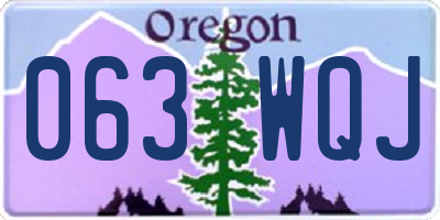 OR license plate 063WQJ