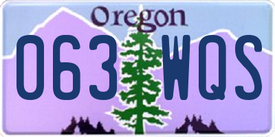 OR license plate 063WQS