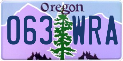 OR license plate 063WRA